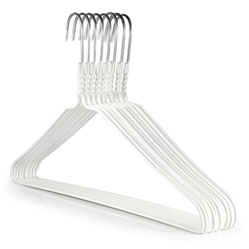 Extra Strong 10 Gauge White Metal Hangers - 40cm, plain