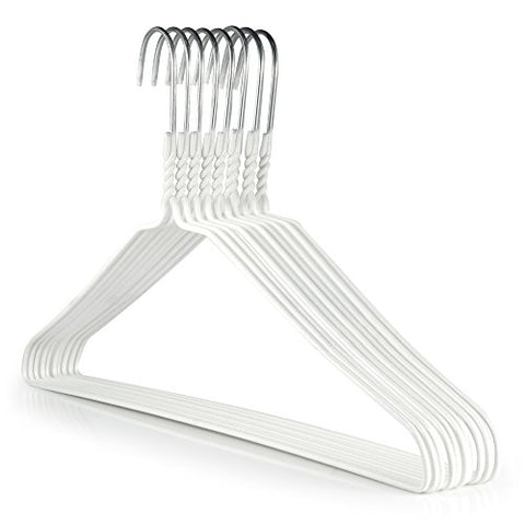 Extra Strong 10 Gauge White Metal Hangers - 40cm, plain