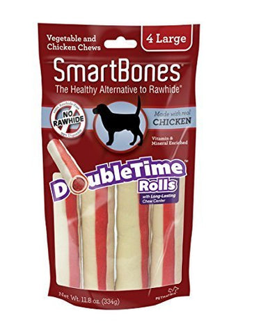 SmartBones DoubleTime Rolls, Chicken, Large, 4 Pack