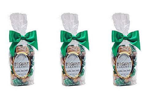 Bequet Caramels - Star-D Kosher - Gourmet Soft Caramels - Celtic Sea Salt (3 pack) (4 oz each)