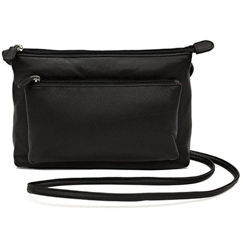 Top Zip Crossbody Bag, Black