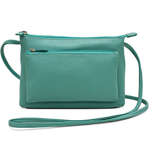 Top Zip Crossbody Bag, Turquoise