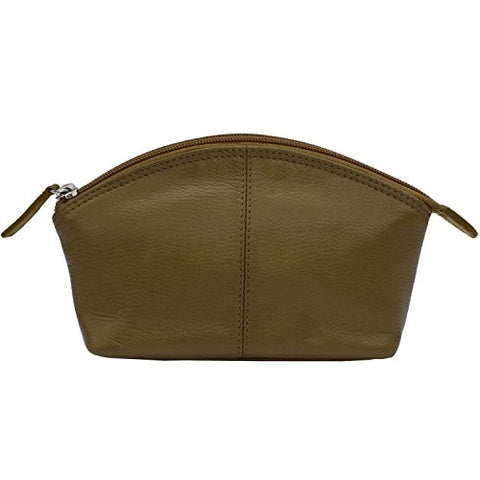Leather Cosmetic Make-up Case Olive