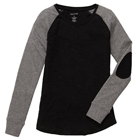 Preppy Patch Slub Tee - Black/Granite, Large