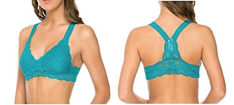 Lace Racerback Bralette - Teal (Medium/Large)