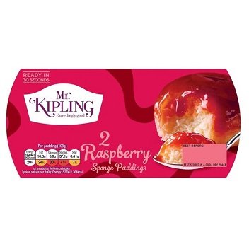 Mr Kiplings Raspberry Sponge Puddings 2 Pack