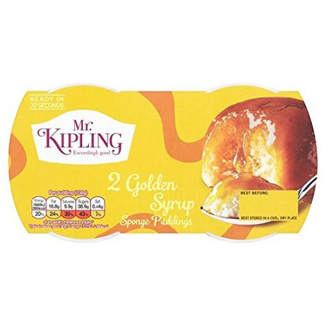 Mr.Kiplings Golden Syrup Sponge Pudding 2pk