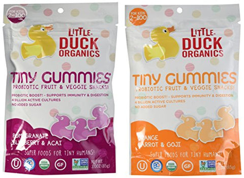 Orange, Carrot & Goji Tiny Gummies 3.0 Oz (6 Pack)
Pomegranate, Blueberry & Acai Tiny Gummies 3.0 oz