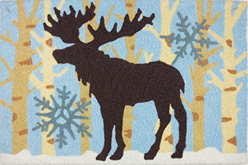 Moose In Birch Woods, Jellybean Rug 21" x 33"