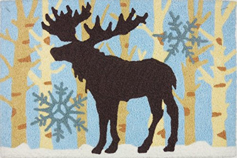 Moose In Birch Woods, Jellybean Rug 21" x 33"