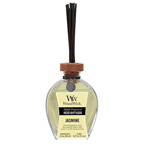 WoodWick Jasmine 3.0 oz Reed Diffuser, 3.25” x 1.75” x 8.25”