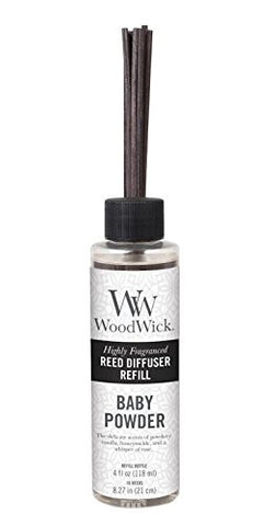 WoodWick Baby Powder 4.0 oz Reed Refill, 1.88” x 1.63” x 8.25”