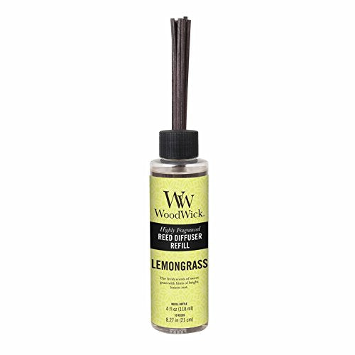 WoodWick Lemongrass 4.0 oz Reed Refill, 1.88” x 1.63” x 8.25”