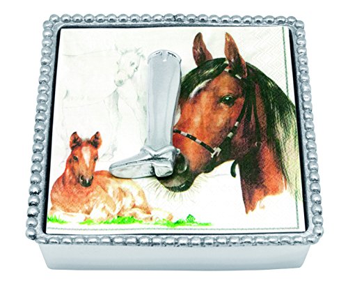 Riding Boot Beaded Napkin Box