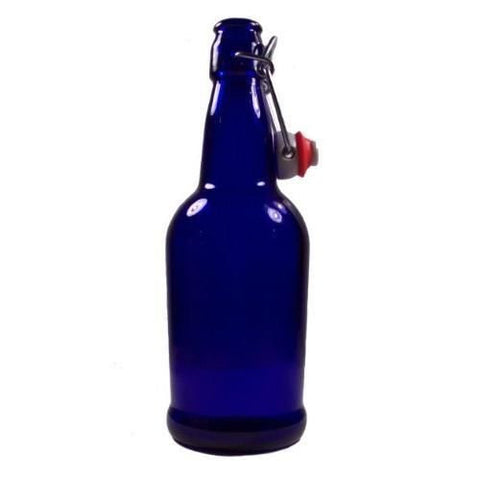 16oz Cobalt Blue Bottles Ez Cap Flip Top Home Brewing Growlers (2 Bottles)