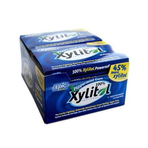 Epic Dental Xylitol Sweetened, Peppermint Gum, 12 ct