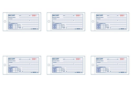 REDIFORM MONEY RECEIPT BOOK, 50 Duplicates (2 3/4" x 5")