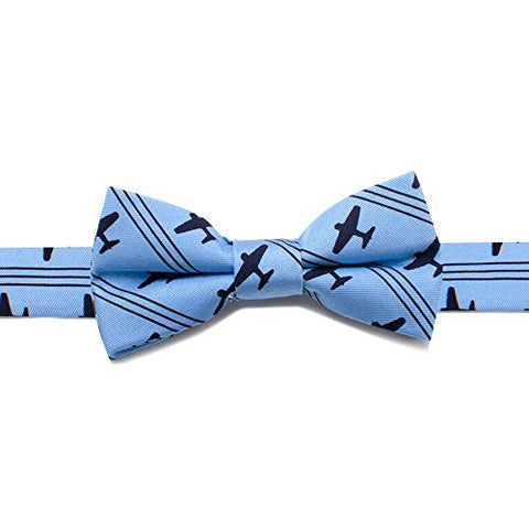 Airplane Thin Stripe Boys' Silk Bow Tie