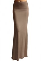 Azules Women'S Rayon Span Maxi Skirt - Solid (True True Coffee / X-Large)