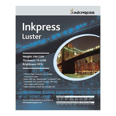 Luster, 240 gsm, 10.4 mil, 94 Percent Bright, Single Sided, 11 x 14, 250 Sheets