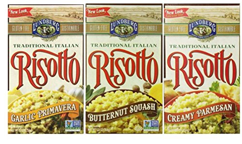 Risotto Garlic Primavera 5.5 oz,
Risotto Butternut Squash 5.8 oz and
Risotto Creamy Parmesan 5.5 oz