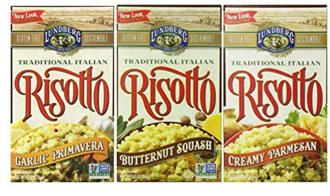 Risotto Garlic Primavera 5.5 oz,
Risotto Butternut Squash 5.8 oz and
Risotto Creamy Parmesan 5.5 oz