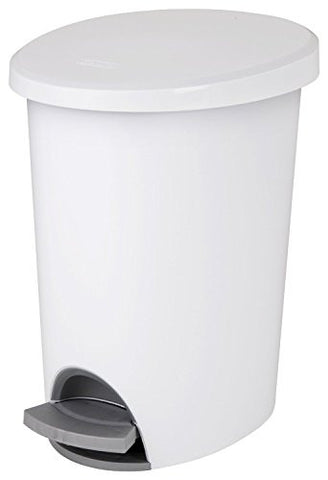 2.6 Gallon / 9.8 Liter Ultra StepOn Wastebasket White Lid & Base