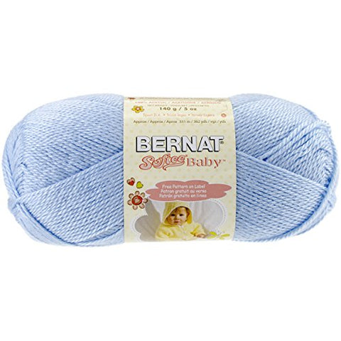 Bernat Softee Baby Yarn - Solid Pale Blue 362 Yards 5 OZ