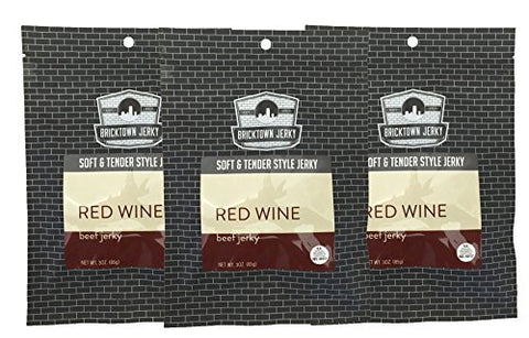 Bricktown Jerky- Red Wine Soft and Tender Beef Jerky 3oz.