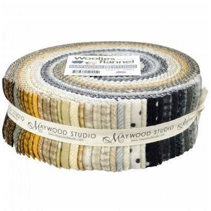 Maywood Studio 2-1/2in Strips Woolies Flannel Neutral 40pcs