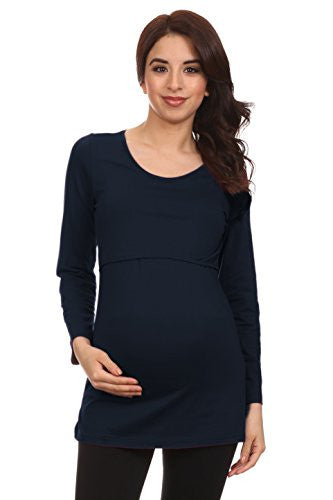 Elsa Empire Nursing Top - Navy, Large