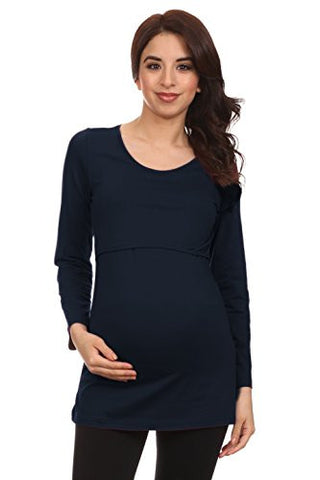 Elsa Empire Nursing Top - Navy, Large