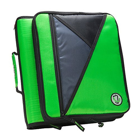 Case-it Universal 2-Inch 3-Ring Zipper Binder, Holds 13 Inch Laptop, Neon Green