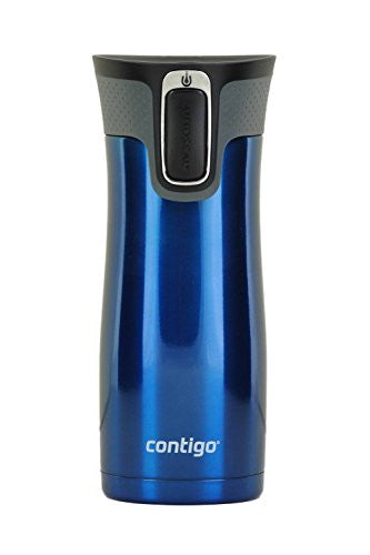 Contigo Autoseal West Loop Travel Mug with Easy Clean Lid & Black Autoseal Button, 16oz, Monaco Blue