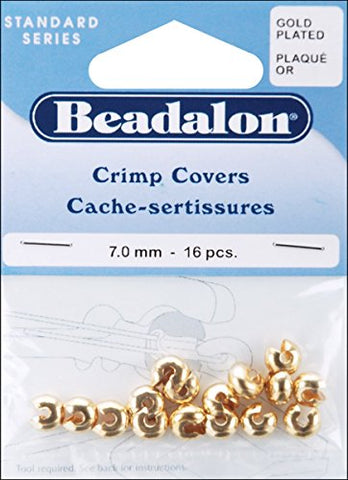 Crimp Covers, 7 mm (.276 in), Gold Color, 16 pc