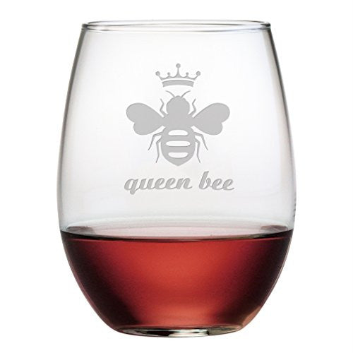 Stemless Wine, 21oz, Queen Bee