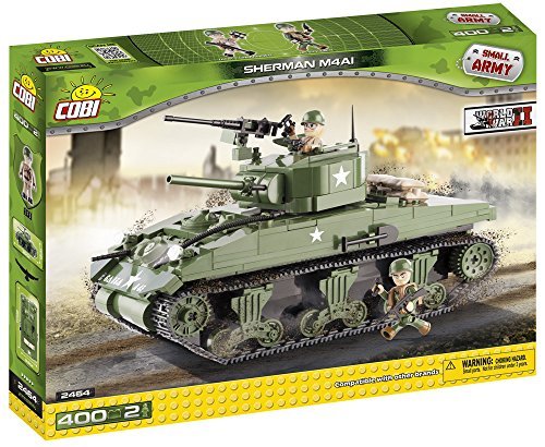 Small Army 2464, WW II US Army Sherman M4A1, 400 building bricks by Cobi Sherman M4A1 Sherman M4A1, 400 building bricks by Cobi