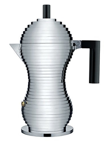 Espresso coffee maker in aluminium casting, Handle, black, h 10¼ in. 10 ½ oz