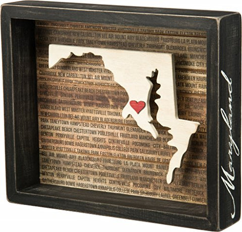 Box Sign - Maryland, 9" x 7.50" (Paper, Wood)
