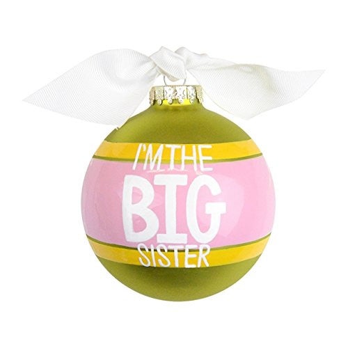 I'm the Big Sister Striped Glass Ornament