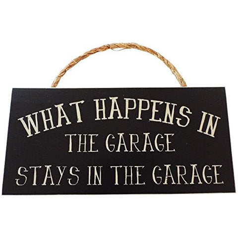 5.5 Inches By 11 Inches Guy Hanger, Black - What Happens In The Garage Stays In The Garage