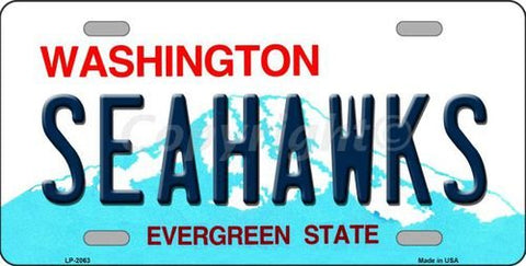 SEAHAWKS WASHINGTON STATE BACKGROUND NOVELTY WHOLESALE METAL LICENSE PLATE LP-2063