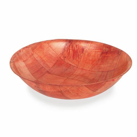 Chef World 1 Dozen 10" Wooden Wooven Bowls Round Shaped for Salads or Snacks Pack of 12