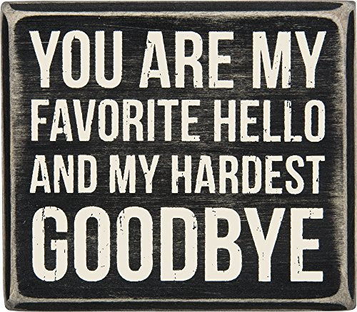 Box Sign - Favorite Hello 4" x 3.50" x 1.75"