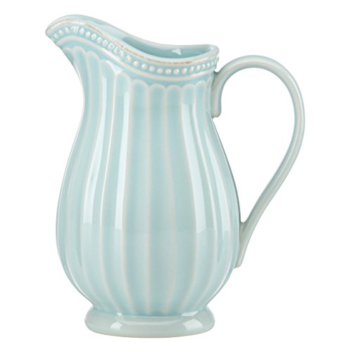 French Perle Groove Pitcher, Mini, Ice Blue 6"