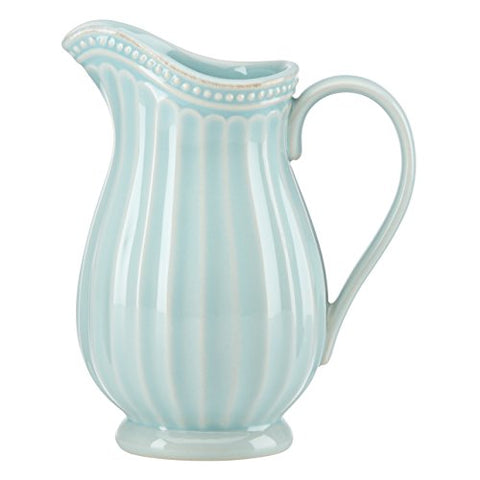 French Perle Groove Pitcher, Mini, Ice Blue 6"