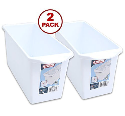 Ice Cube Bin, White, 13 1/4" L X 5 1/8" W X 6" H