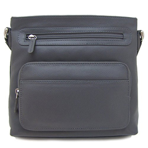 Top Zip Crossbody/Shoulder Bag With Adjustable Strap, Grey
