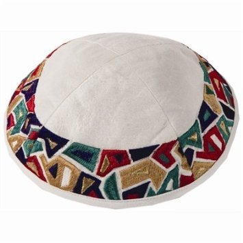 Kippah - Embroidered - Triangles Multicolor