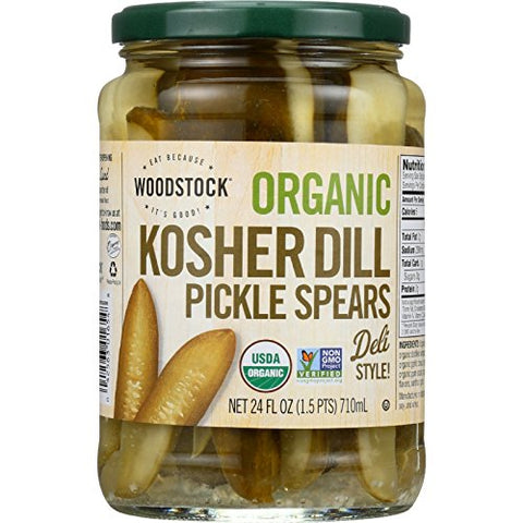 WOODSTOCK Condiments - Organic Pickle, Kosher Dill Spears 24oz